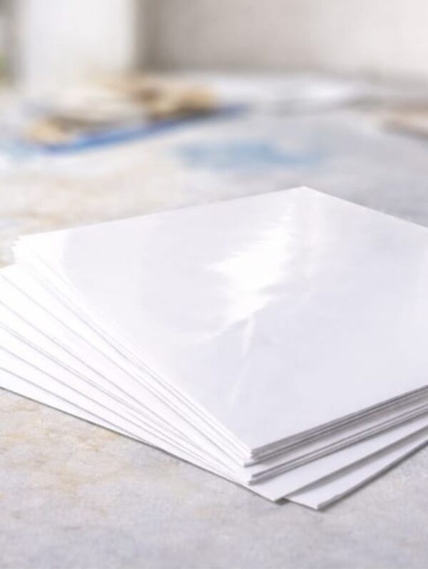 Pack of 10 glossy art paper sheets designed for Arabic calligraphy ink practice and Islamic artwork.