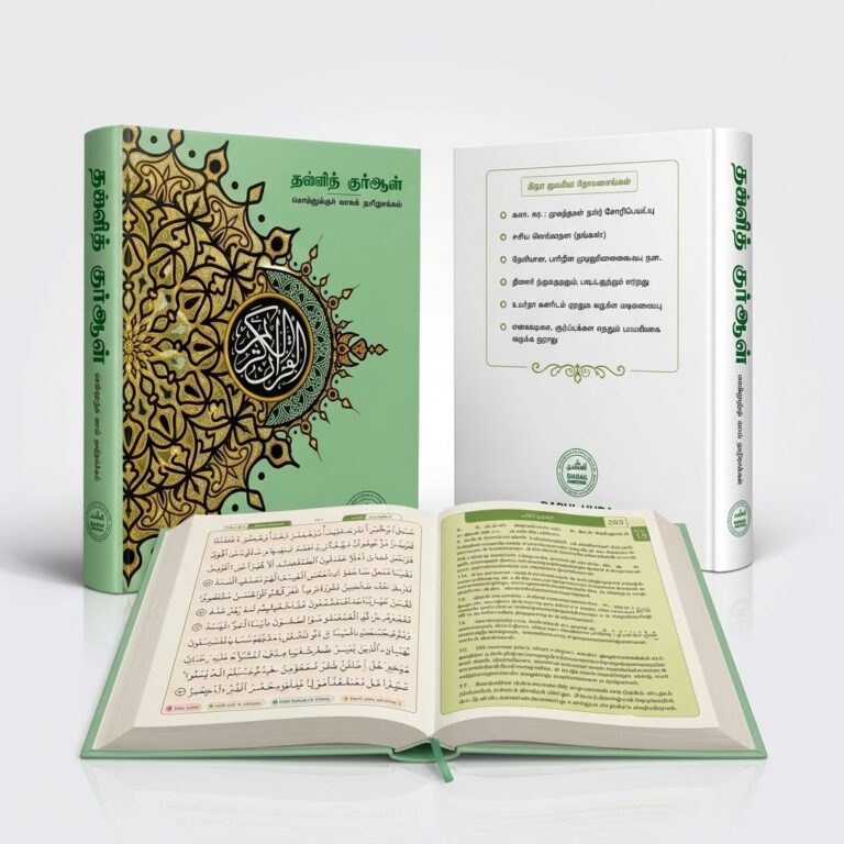 Maqdis Noble Qur’an with Tamil translation and Arabic text for Islamic learning and daily recitation.