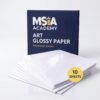 Pack of 10 glossy art paper sheets designed for Arabic calligraphy ink practice and Islamic artwork.