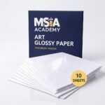 Pack of 10 glossy art paper sheets designed for Arabic calligraphy ink practice and Islamic artwork.