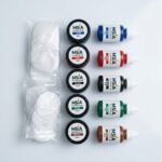 Premium Arabic calligraphy ink set with 5 colors, free ink pots, and likka for smooth artistic writing.