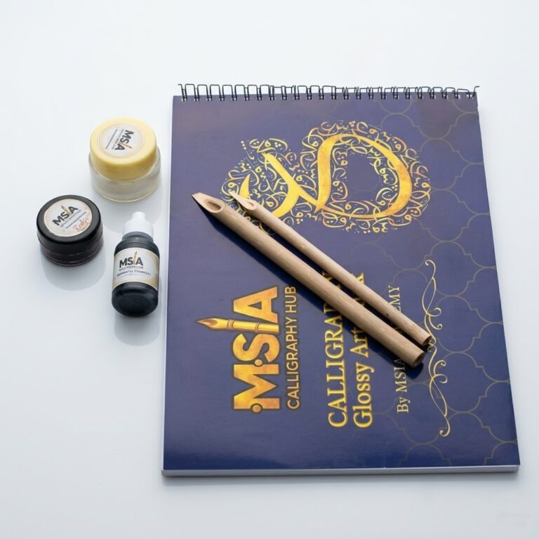 Arabic Calligraphy Artbook Kit with beginner-friendly Arabic writing practice material.
