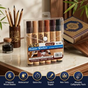 XINLU XL-306 Wood Repair Marker Set for Wooden Qalam Holders, Bamboo Handles and Calligraphy Tools