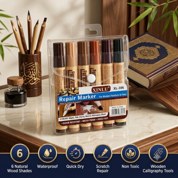 XINLU XL-306 Wood Repair Marker Set for Wooden Qalam Holders, Bamboo Handles and Calligraphy Tools